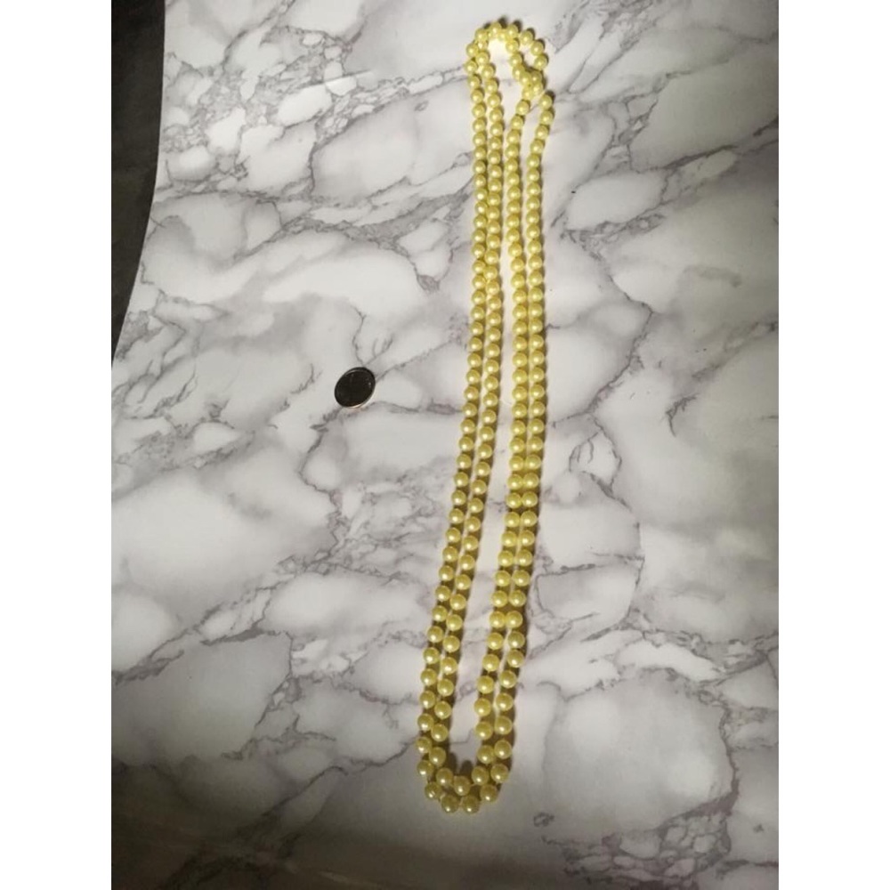 Faux pearl yellow flapper beads 1920s